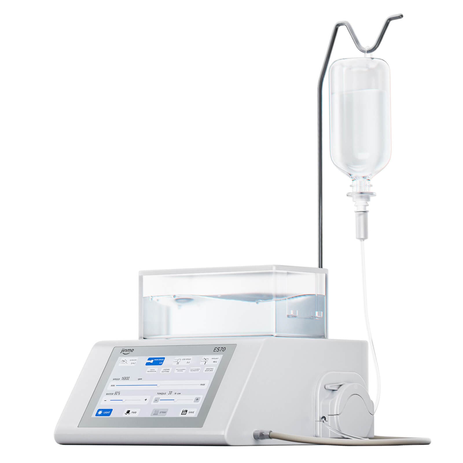 Jinme ES70 main unit with IV bag and handpiece