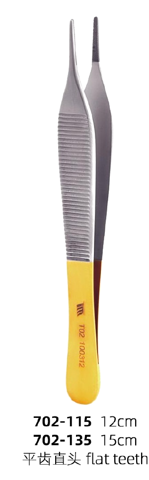 Tissue Tweezers — Flat Teeth, Straight