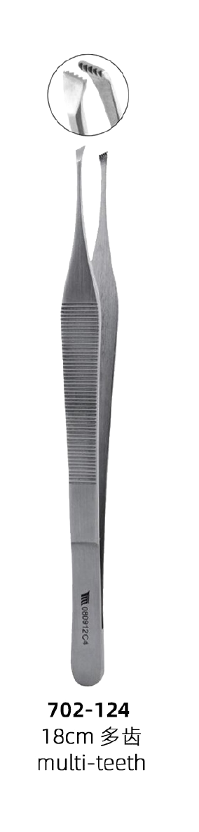 Tissue Tweezers — Multi-Teeth 18cm