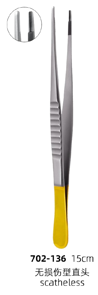Tissue Tweezers — Scatheless, Straight 15cm