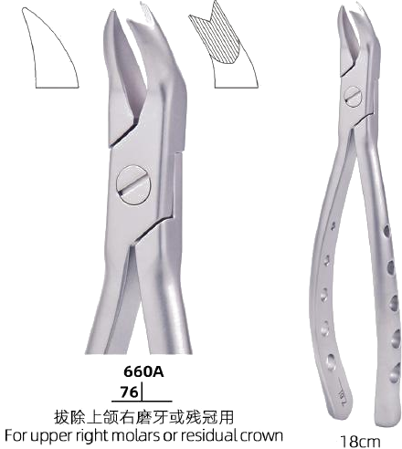 Adult Tooth Forceps — Upper Right Molars / Residual Crown