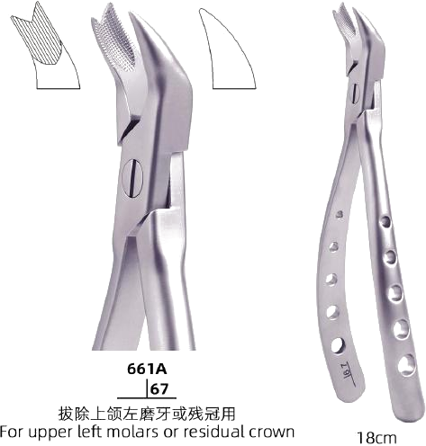 Adult Tooth Forceps — Upper Left Molars / Residual Crown